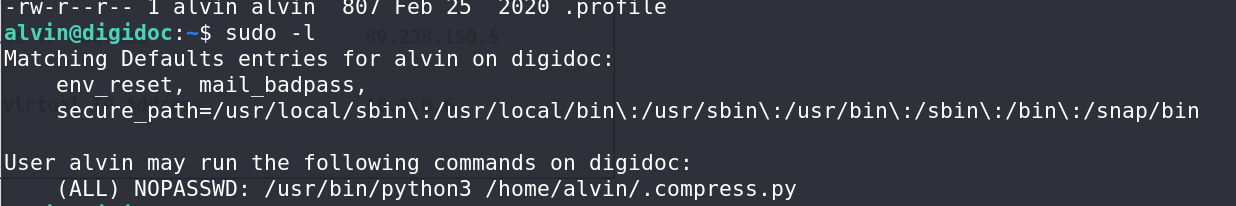 Sudo -l