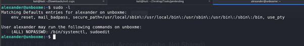 sudo l