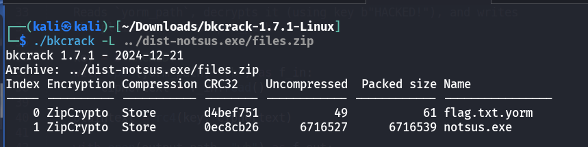 Files in Zip