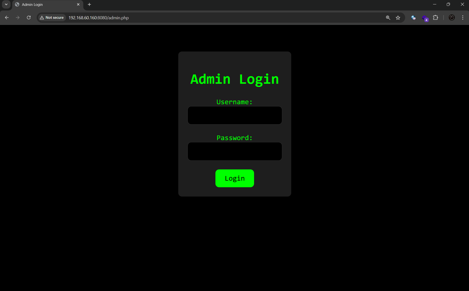 admin page