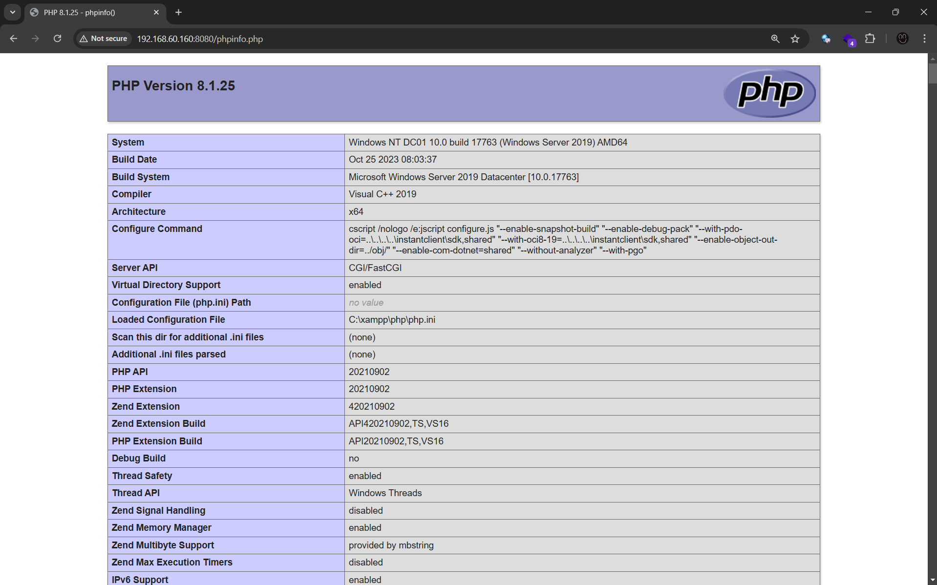 phpinfo