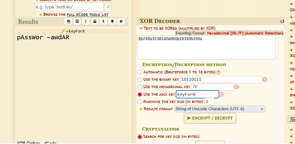 XOR Key Failed